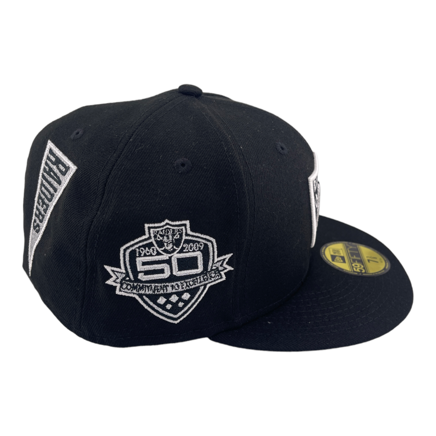 New Era Las Vegas Raiders 50 Year Patch Full Embroidery Black 59FIFTY Fitted Hat Cap