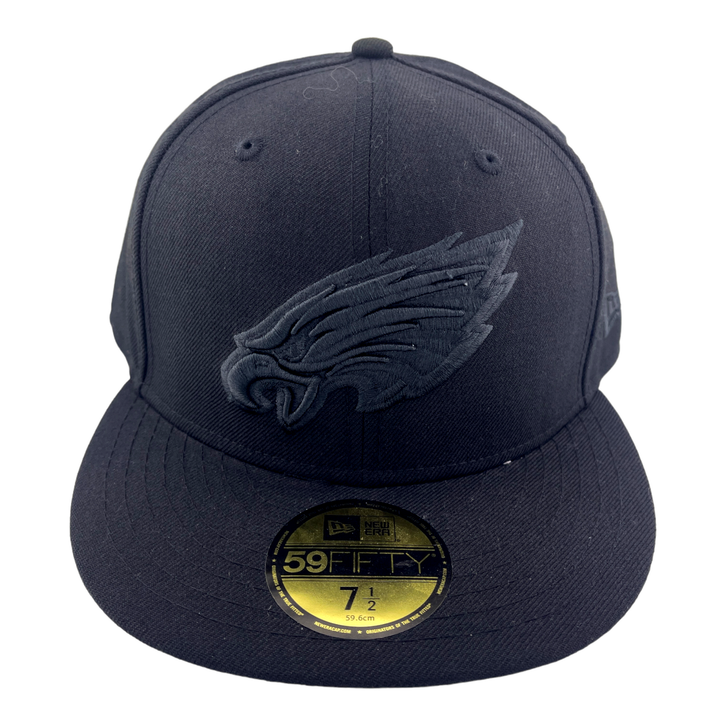 New Era Philadelphia Eagles All Blacked Out Logo Grey UV 59FIFTY Fitted Hat Cap