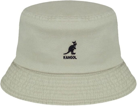 Kangol Washed Khaki Tan Black Logo K4224HT Boonie Bucket Hat Unisex Adult Small