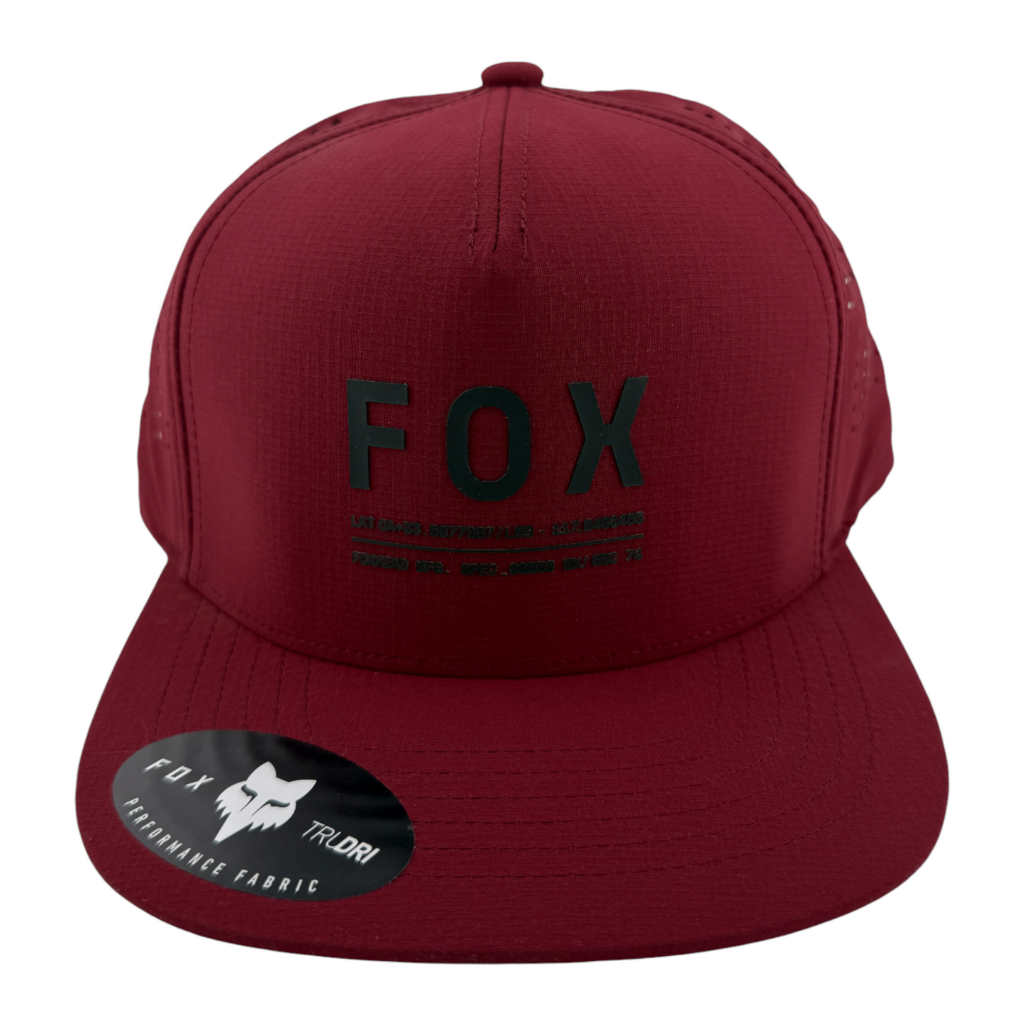 Fox Racing Non Stop Tech Logo Sport A-Frame Maroon Adjustable Snapback Hat Cap