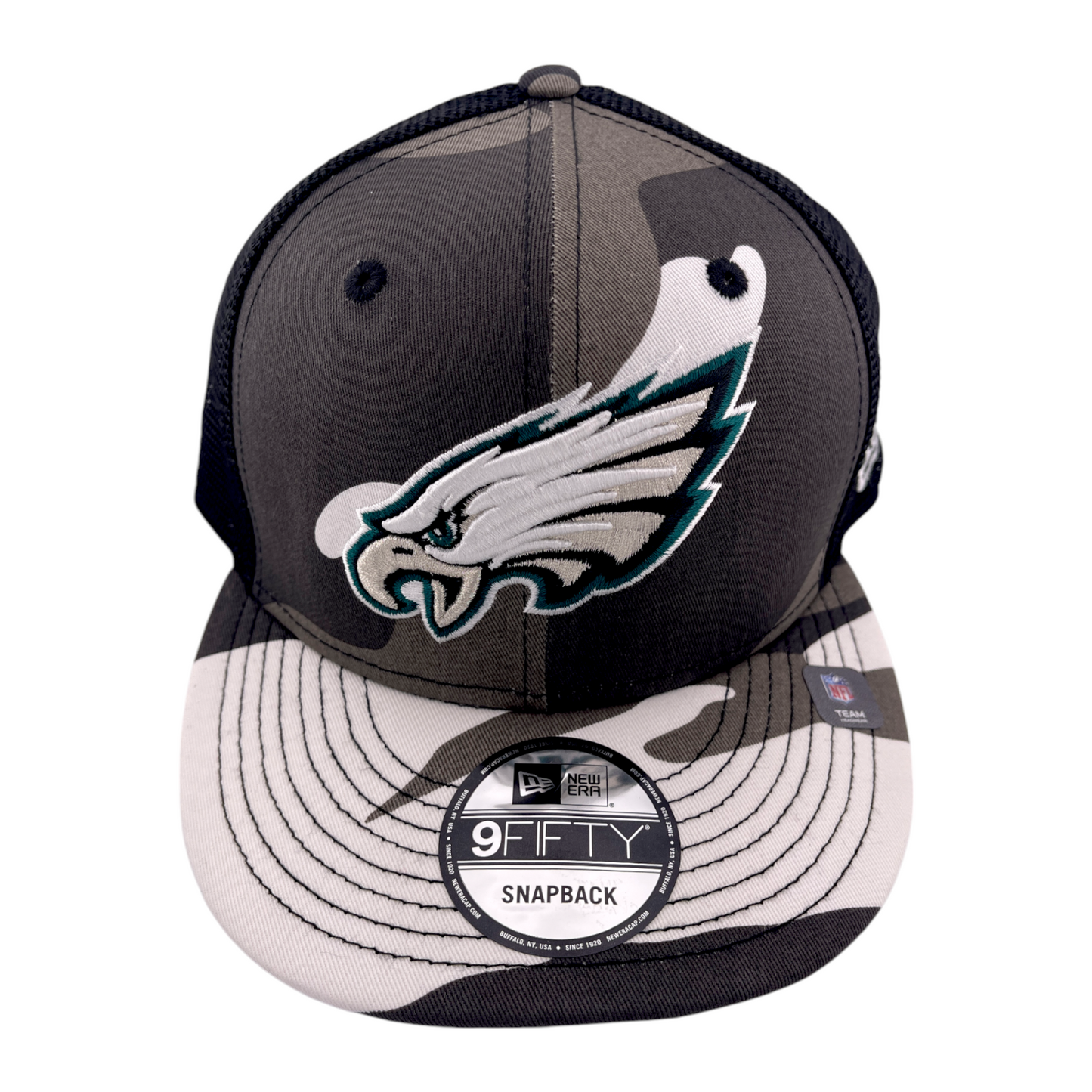 New Era Philadelphia Eagles NFL White Camo 9FIFTY Mesh Back Snapback Hat Cap