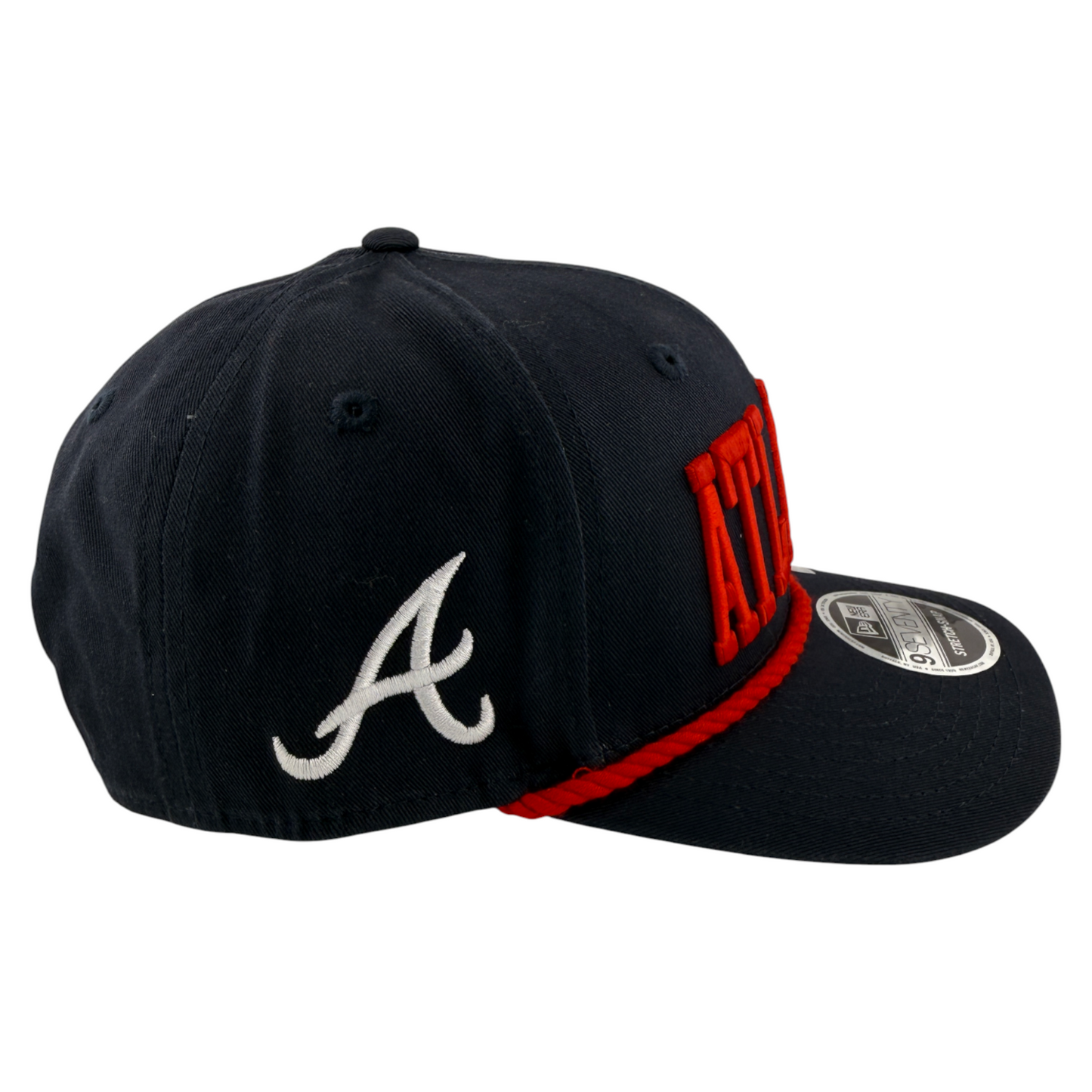 New Era Atlanta Braves MLB Rope Navy 9Seventy Trucker Stretch-Snapback Hat Cap