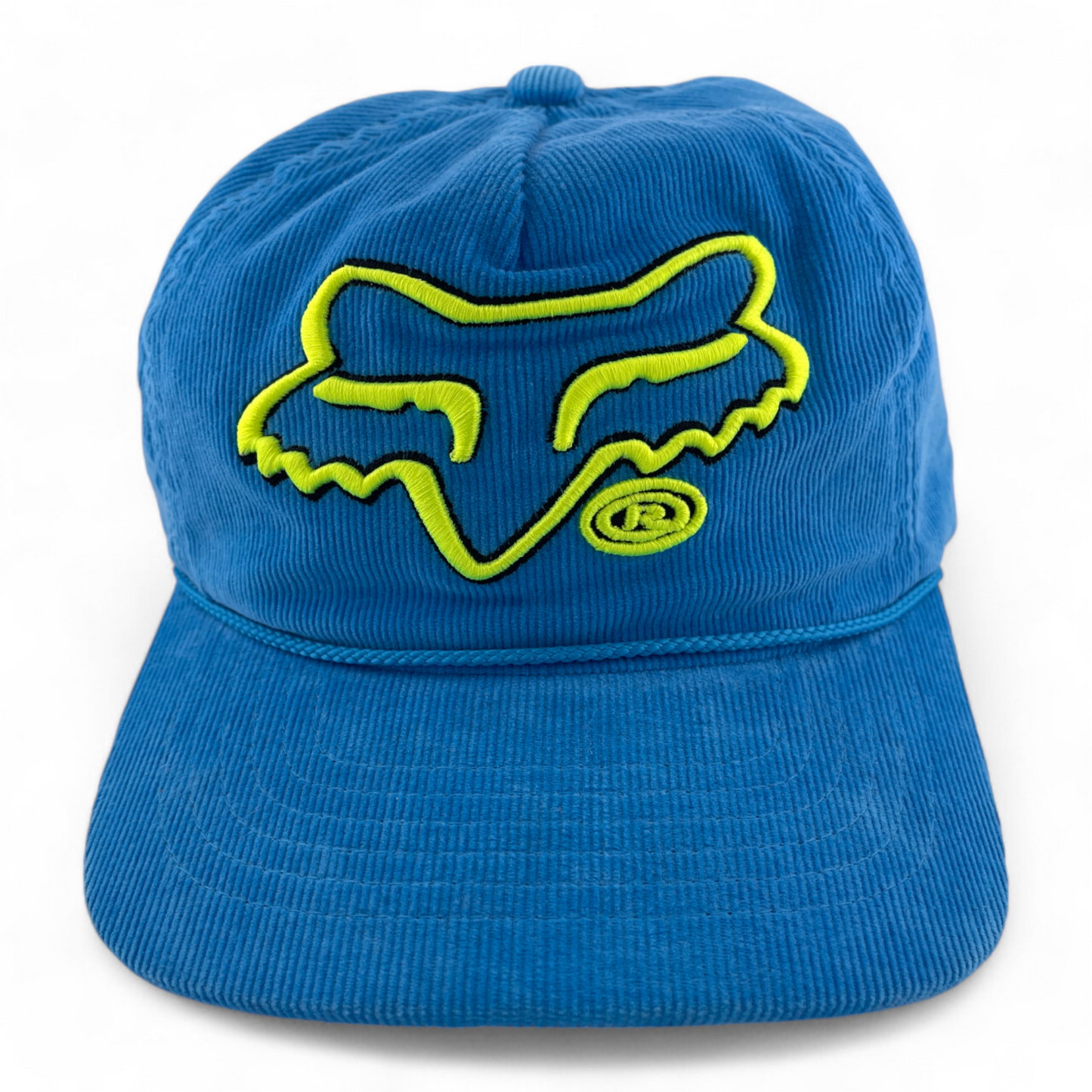 Fox Racing Brushed Corduroy Rope Teal Blue/Green Logo Snapback Adjustable Hat