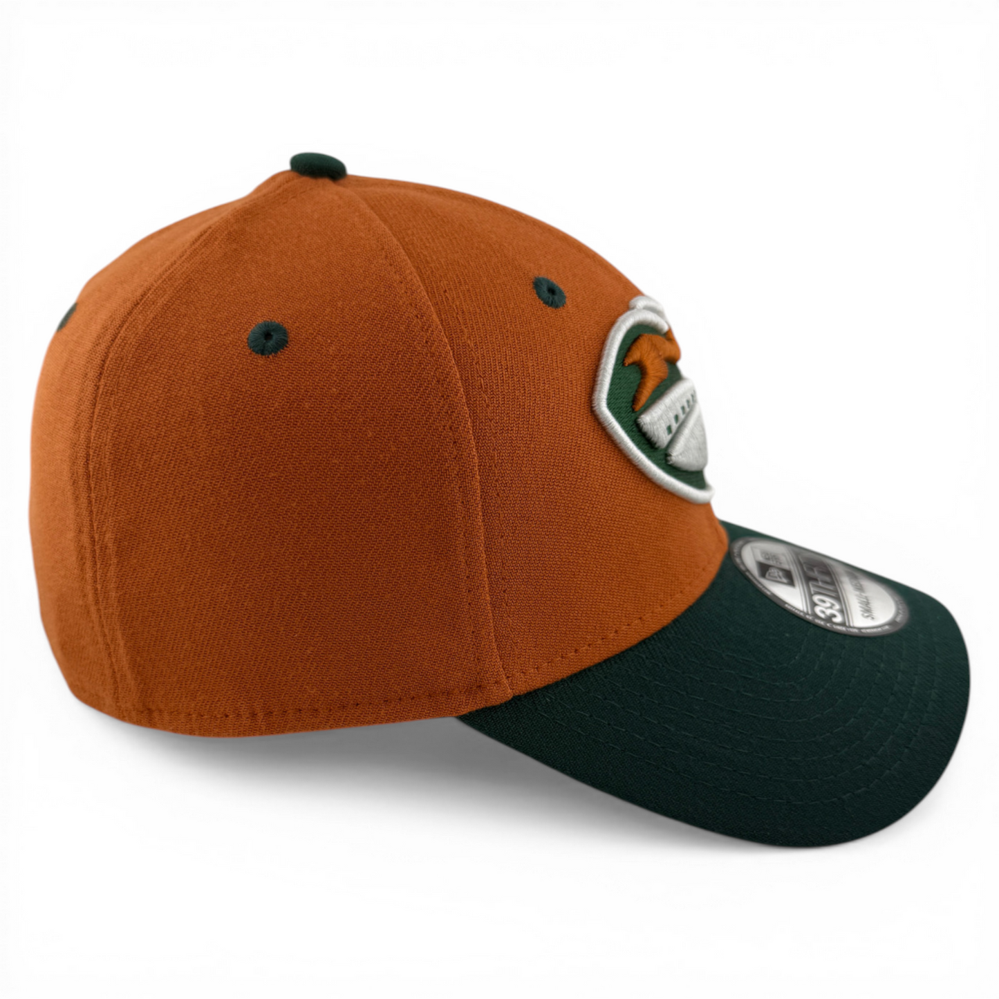 New Era Caballos de Stockton MiLB Rust Burnt Green 39Thirty Flex Fit Hat Cap