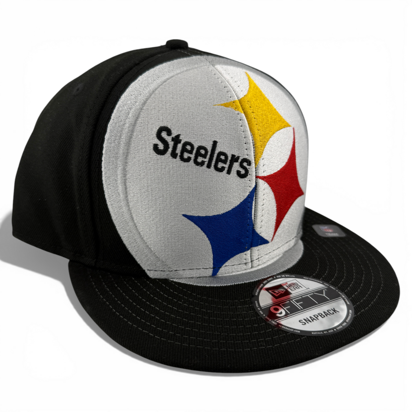 New Era Pittsburgh Steelers NFL Oversized Large Giant Logo 9Fifty Snapback Hat
