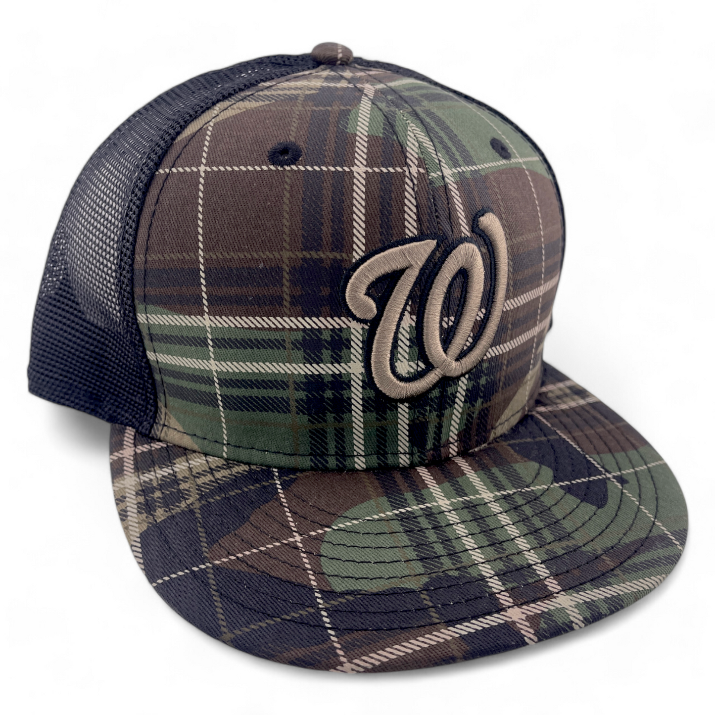 New Era Washington Nationals MLB Camo Plaid 9FIFTY Mesh Snapback Adjustable Hat