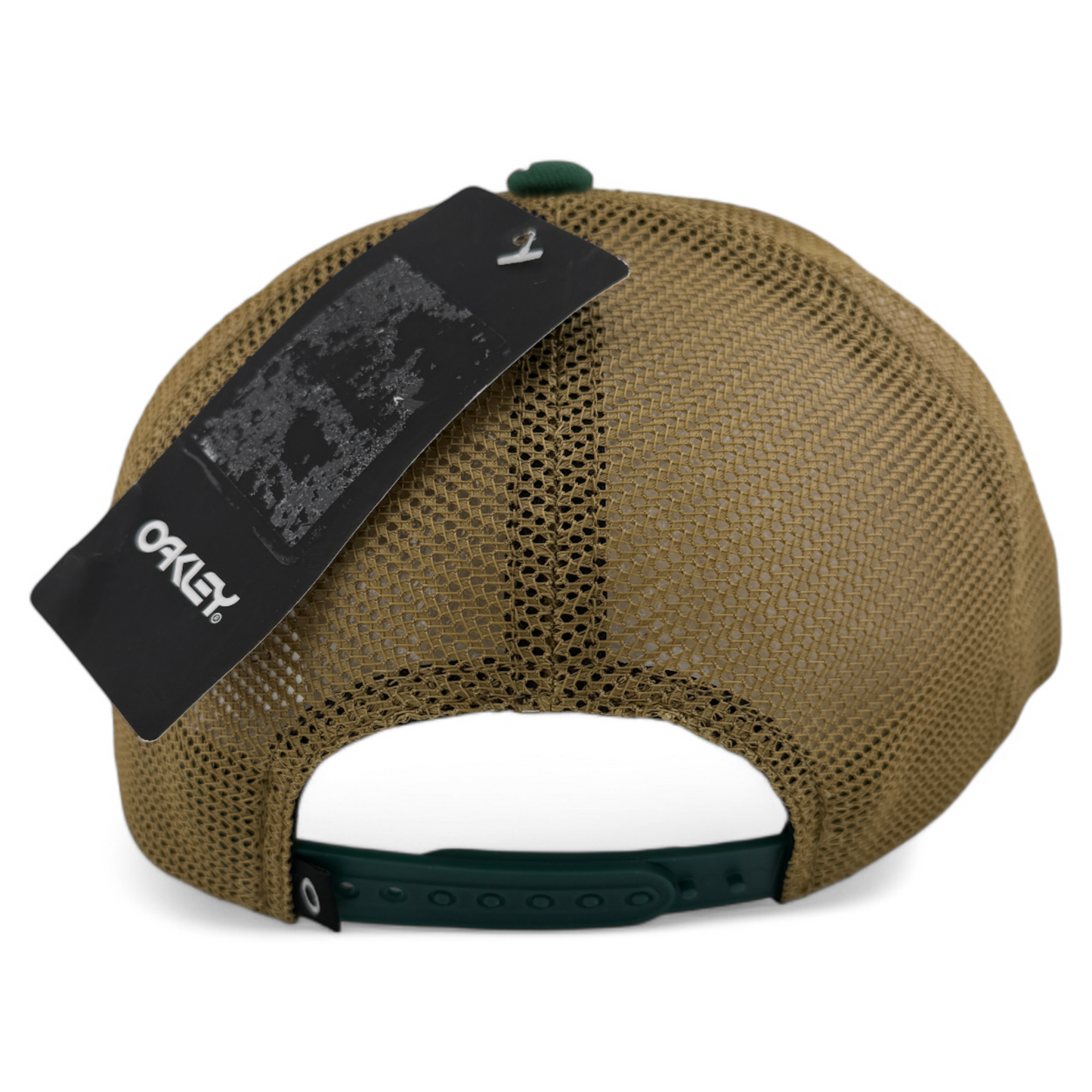 NWT Oakley Gradient Mountain Cream/Green Mesh Back Adjustable Snapback Hat Cap