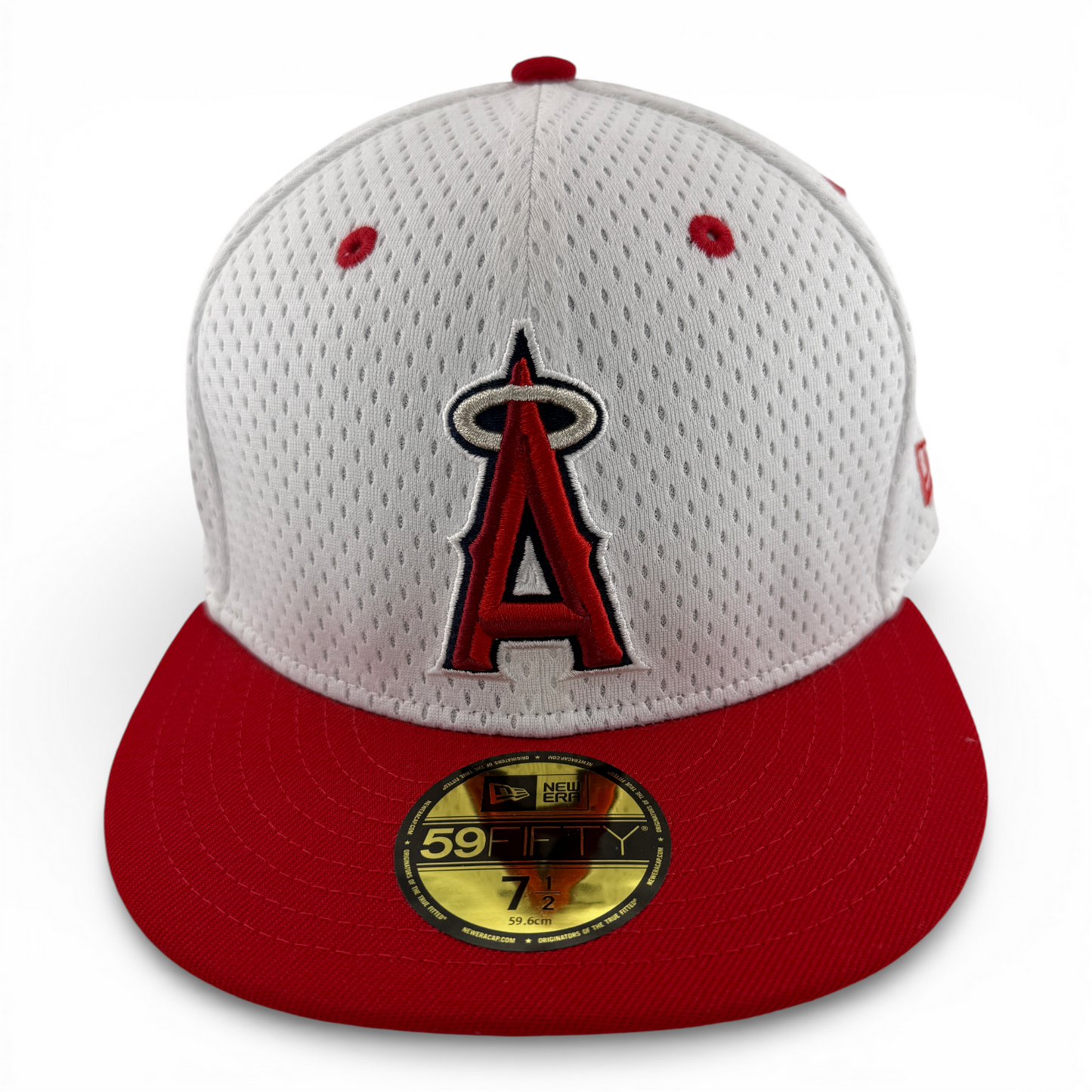 New Era Los Angeles Angels MLB Throwback Jersey Mesh Red 59Fifty Fitted Hat Cap