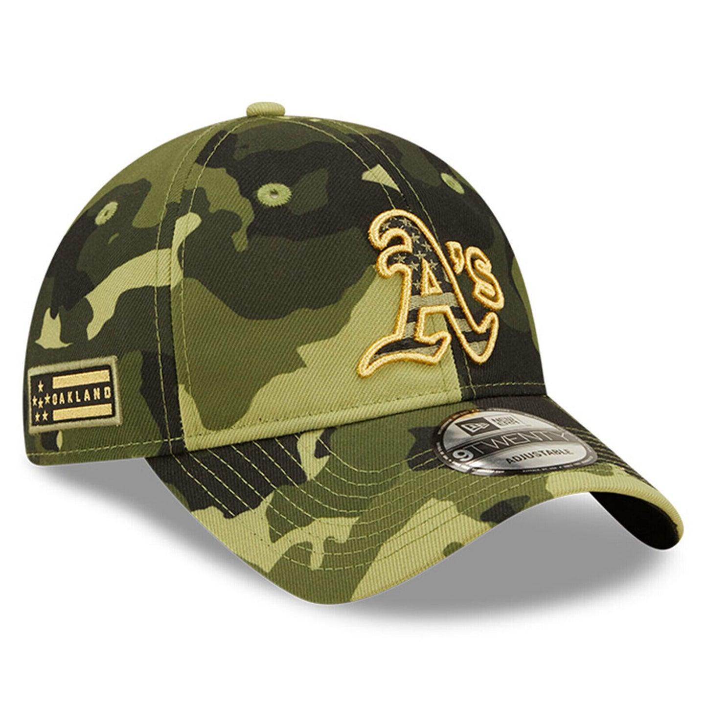 New Era Oakland Athletics A's Armed Forces Day 2022 Camo 9Twenty Hat Adjustable