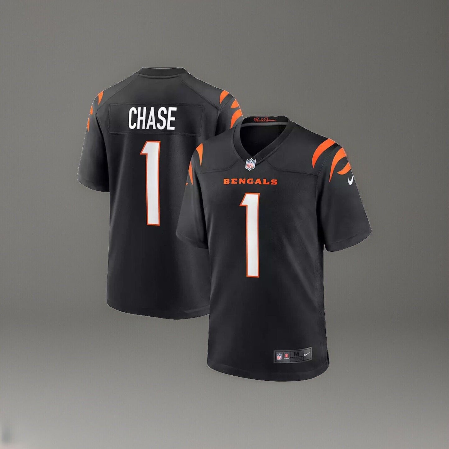 Nike Ja'Marr Chase #1 Cincinnati Bengals Black On Field Dri-FIT Jersey Men’s Sizes