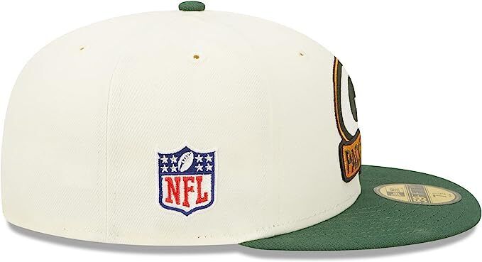 New Era Green Bay Packers 2022 Sideline NFL Cream 59FIFTY Fitted Hat Cap