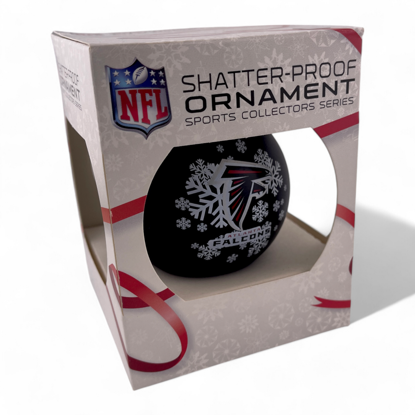 2-PACK Atlanta Falcons NFL Round Shatterproof Christmas Tree Boxed Ornament