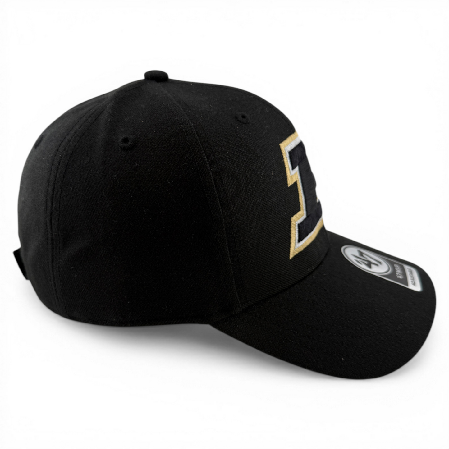 '47 Brand Purdue University Boilermakers NCAA Black Logo MVP Adjustable Hat Cap