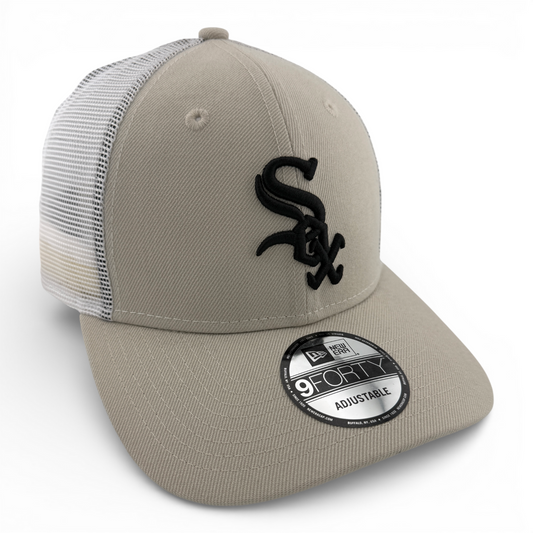 New Era Chicago White Sox MLB Stone Tan Khaki Mesh 9Forty Snapback Adjustable