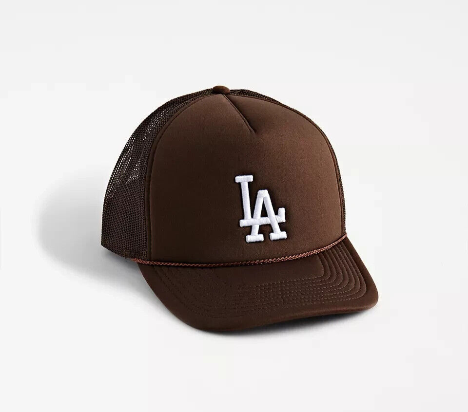 '47 Brand UO Los Angeles LA Dodgers Brown Trucker Snapback Baseball Rope Hat Cap