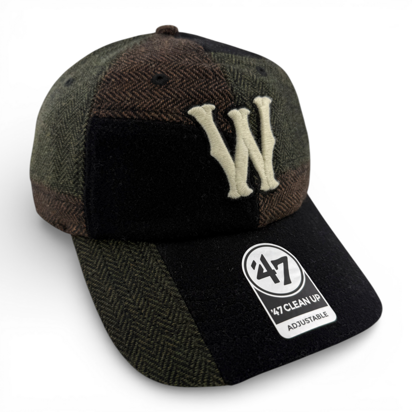 47 Brand Worcester Red Sox WooSox Tweed Patched Clean Up Adjustable Dad Hat Cap