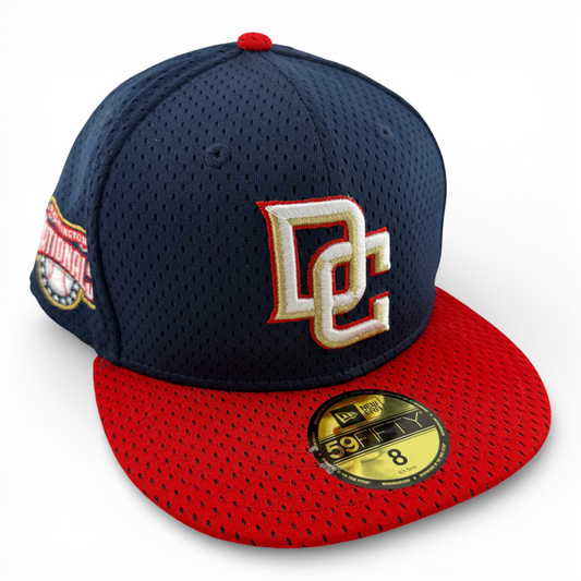 New Era Washington Nationals MLB Throwback Jersey Mesh 59Fifty Fitted Hat Cap