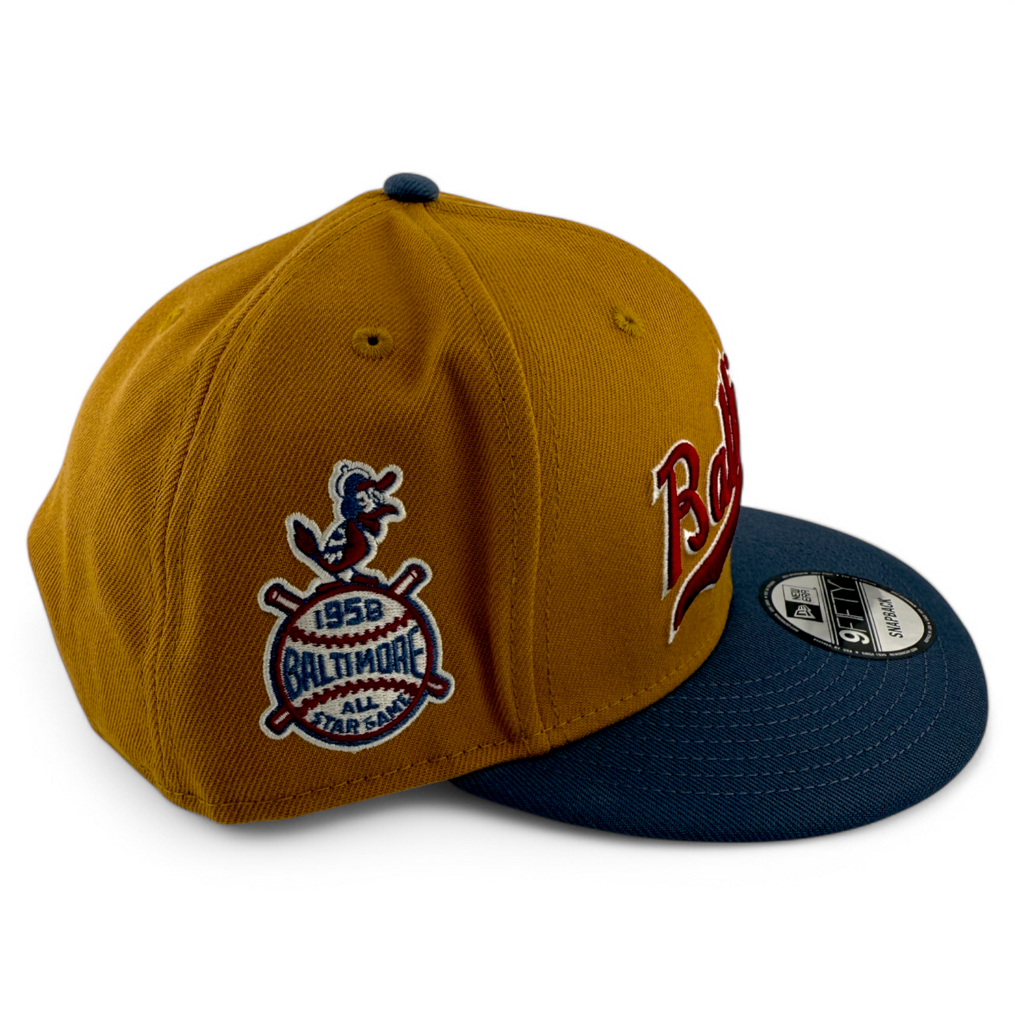 New Era Baltimore Orioles MLB Panama Tan 9FIFTY Snapback Adjustable Hat Cap
