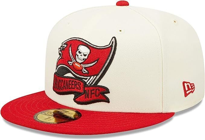 New Era Tampa Bay Buccaneers 2022 Sideline NFL Cream 59FIFTY Fitted Hat Cap