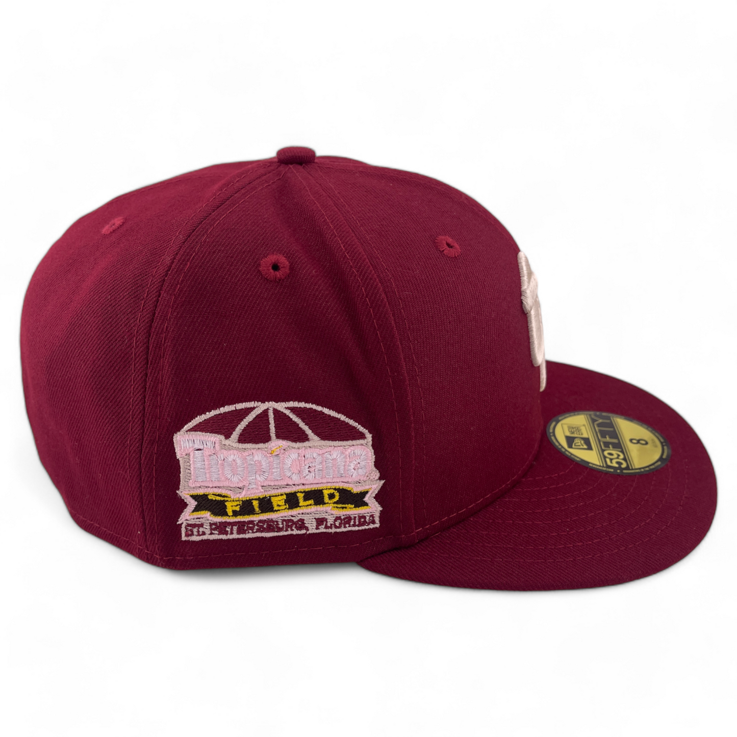 New Era Tampa Bay Rays MLB Tropicana Field Patch Maroon Tan UV 59FIFTY Hat Cap