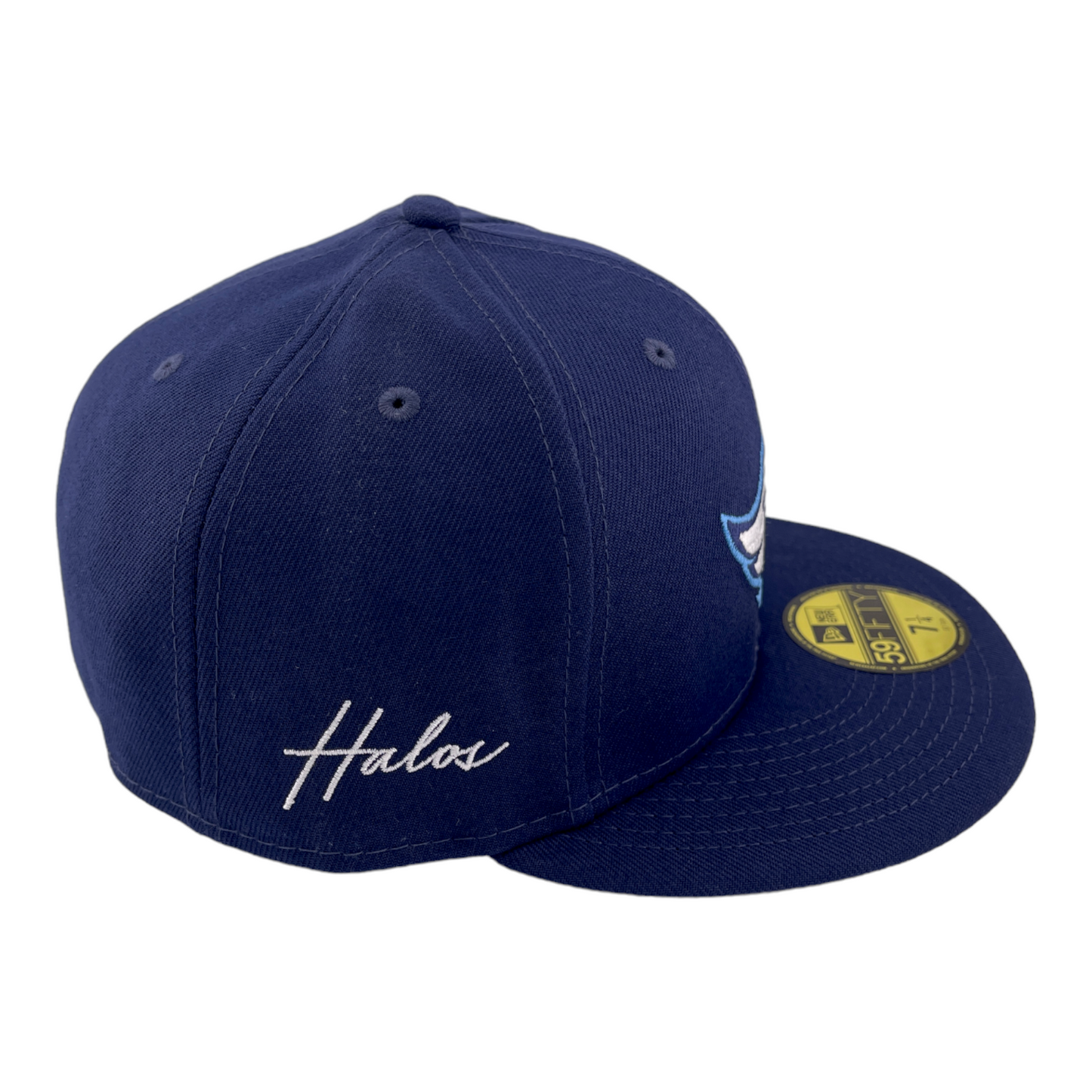 New Era Los Angeles Angels Halos Side Stitch Logo Sweatband Blue 59FIFTY Hat Cap