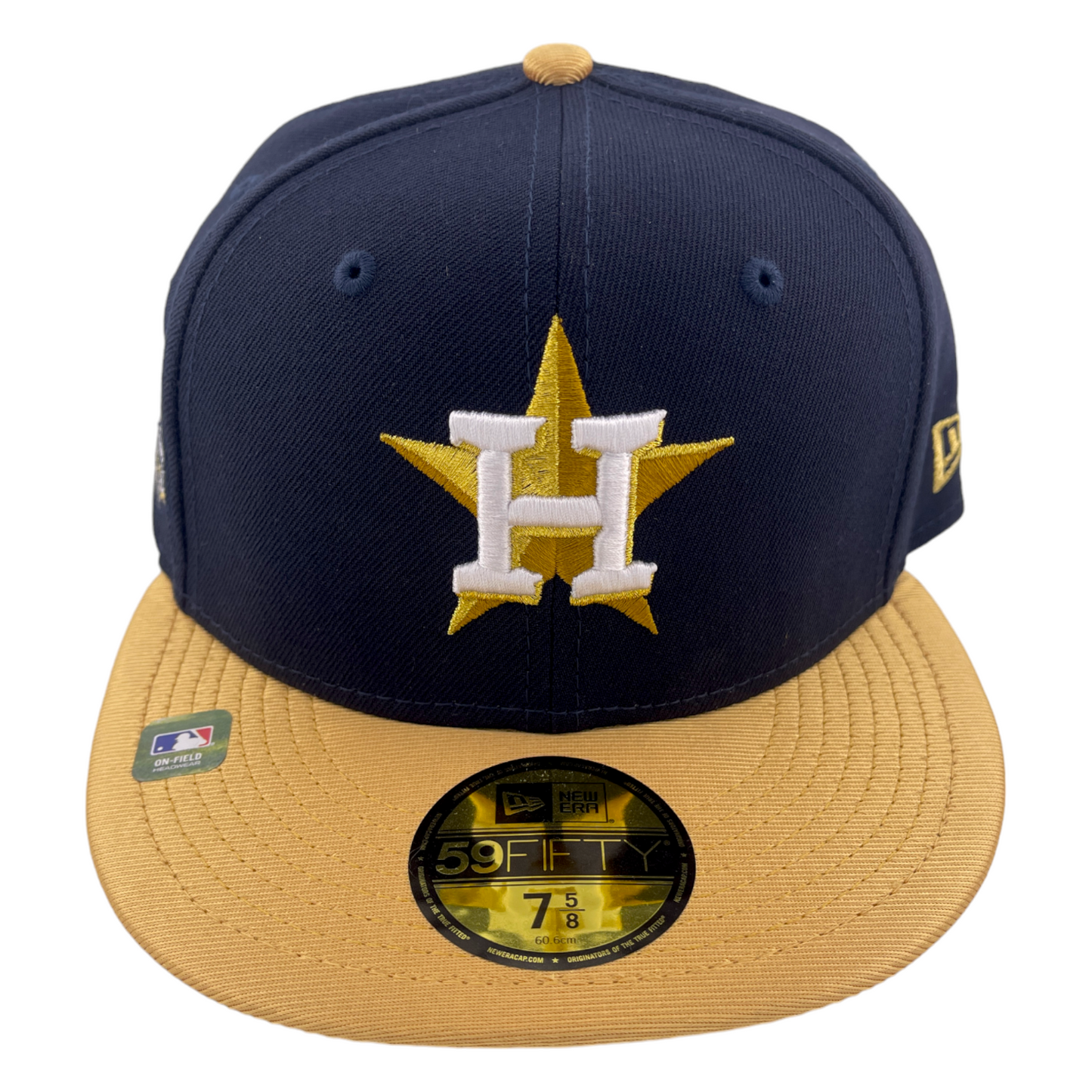 New Era Houston Astros World Series Champs Gold Navy/Black UV 59FIFTY Fitted Hat Cap