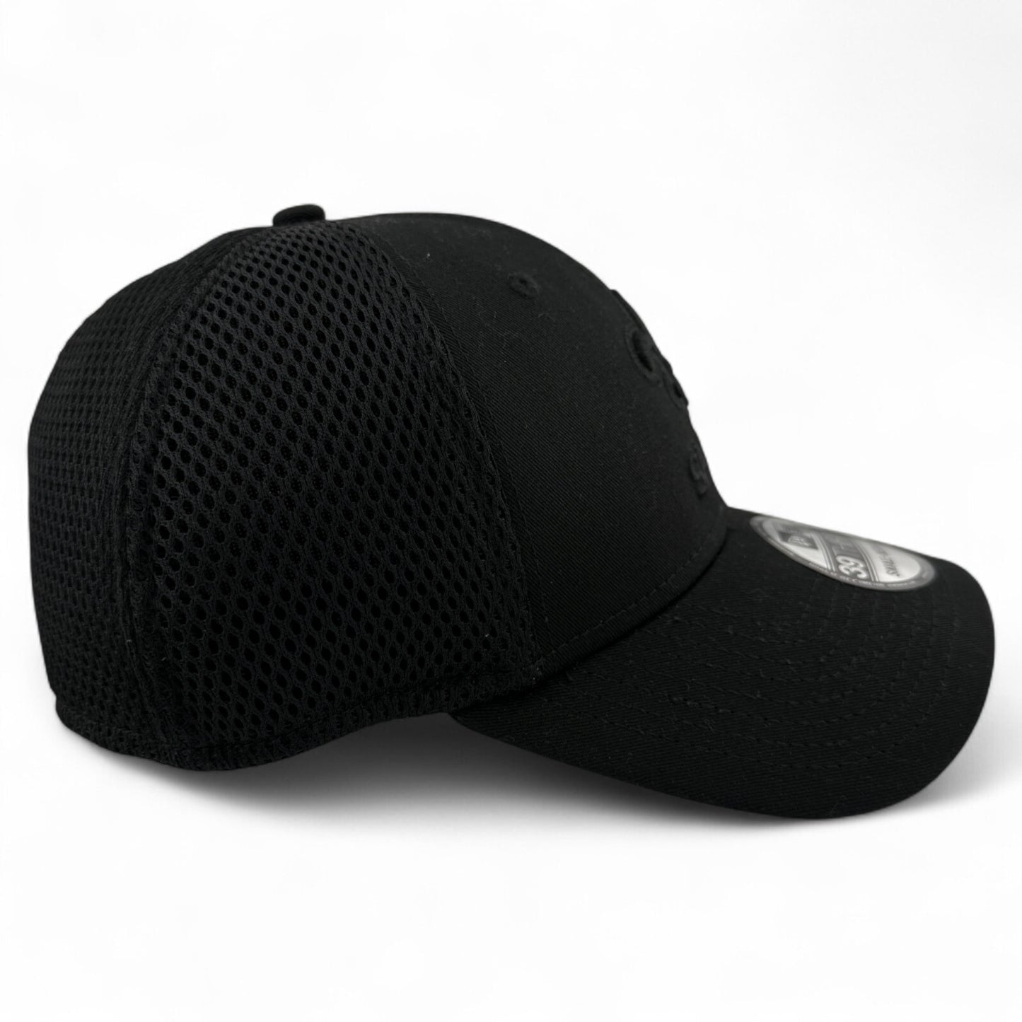 New Era New Orleans Saints NFL Solid All Black Neo Mesh 39Thirty Flex Fit Hat