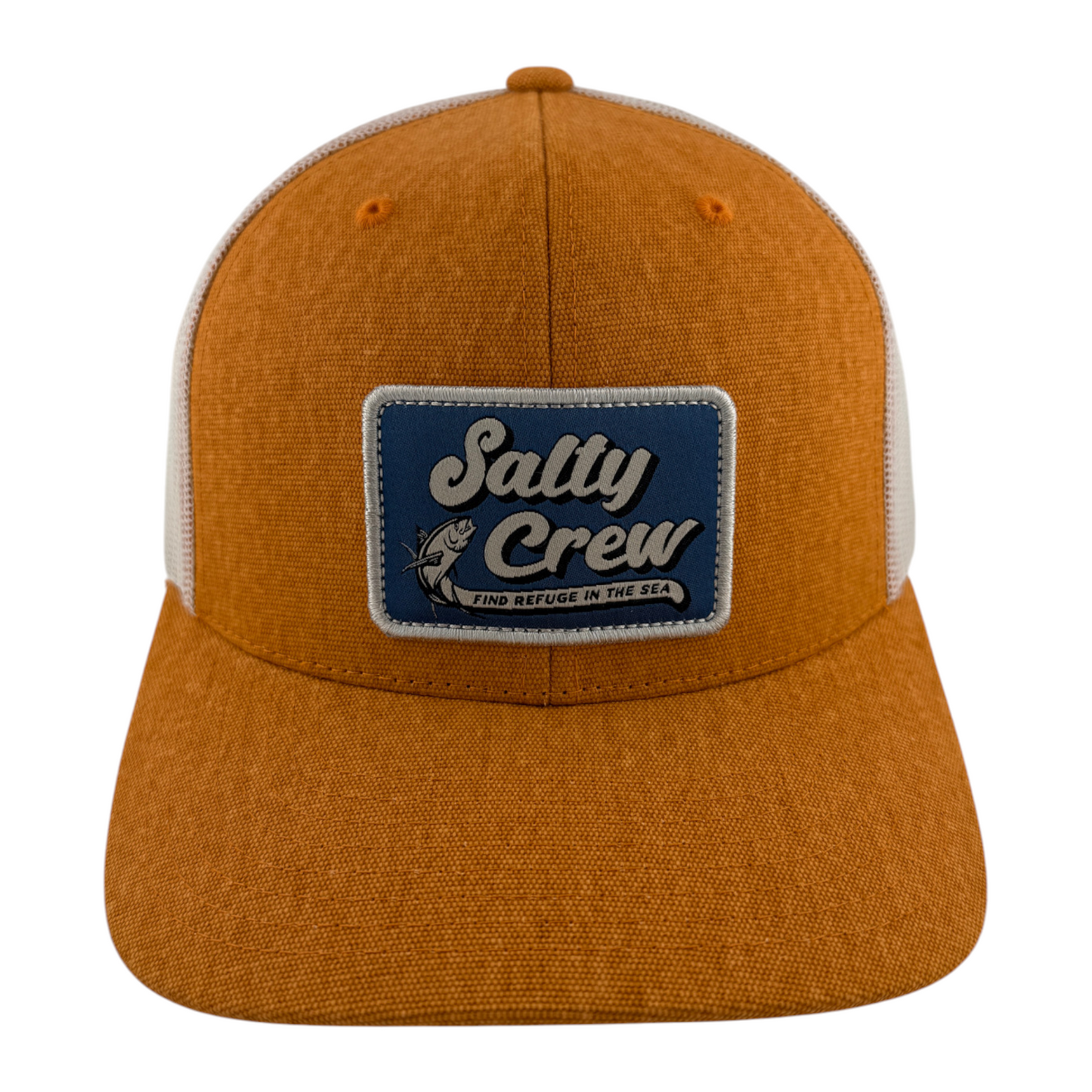 Salty Crew Retro Catch Denim Mesh Back Trucker SnapBack Adjustable Hat Cap