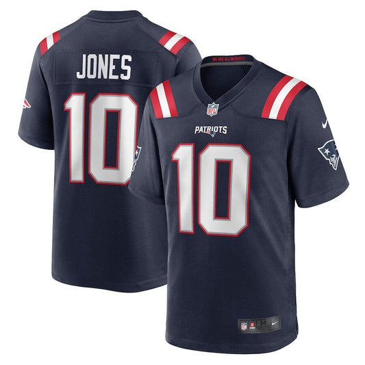 Nike New England Patriots Mac Jones #10 Navy Blue Number Game Day Jersey Mens