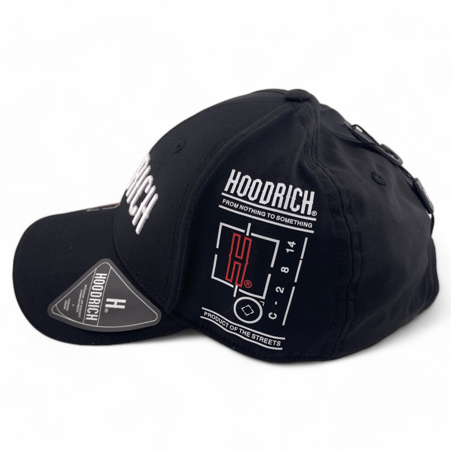 Hoodrich OG Akira V5 Strapback Internal Zipper Pocket Black Adjustable Hat Cap