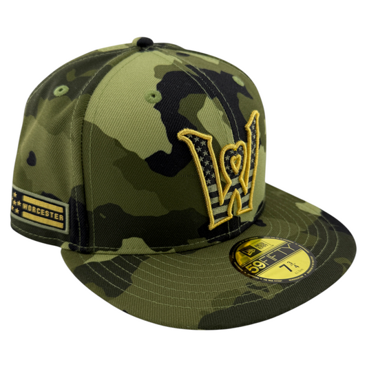 New Era Worcester Red Sox WooSox MiLB Camo Armed Forces Day 59Fifty Fitted Hat