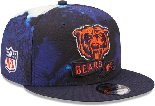 New Era Chicago Bears GSH 2022 Sideline NFL Ink Dye Blue 9FIFTY Snapback Hat Cap