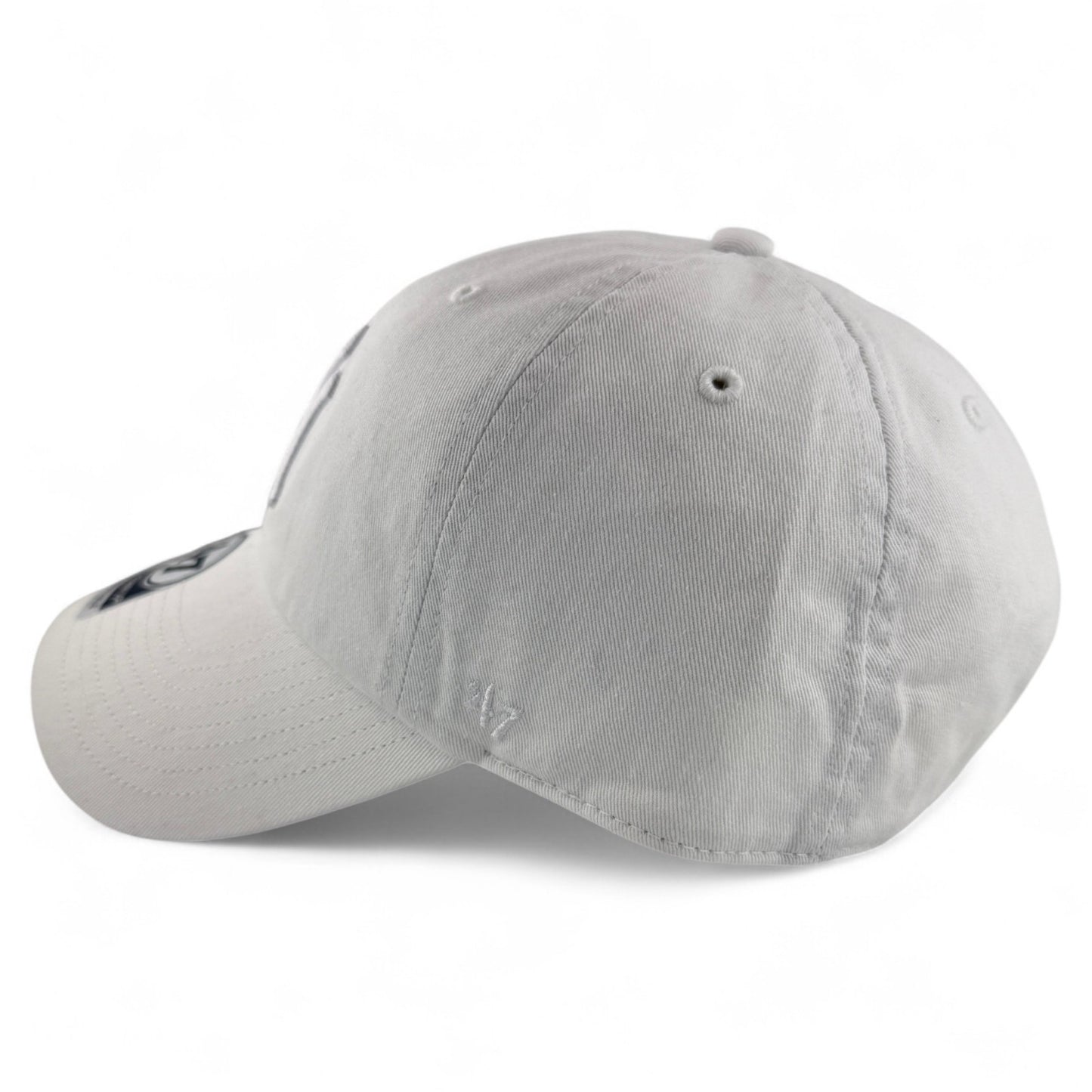 '47 Brand New York Yankees MLB All White Logo Clean Up Adjustable Dad Hat Cap