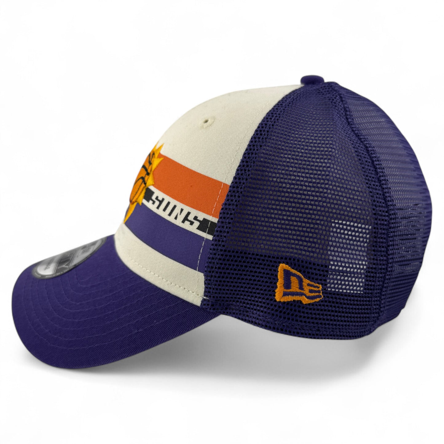 New Era Phoenix Suns NBA Team Stripes 9Forty Trucker Snapback Adjustable Hat Cap