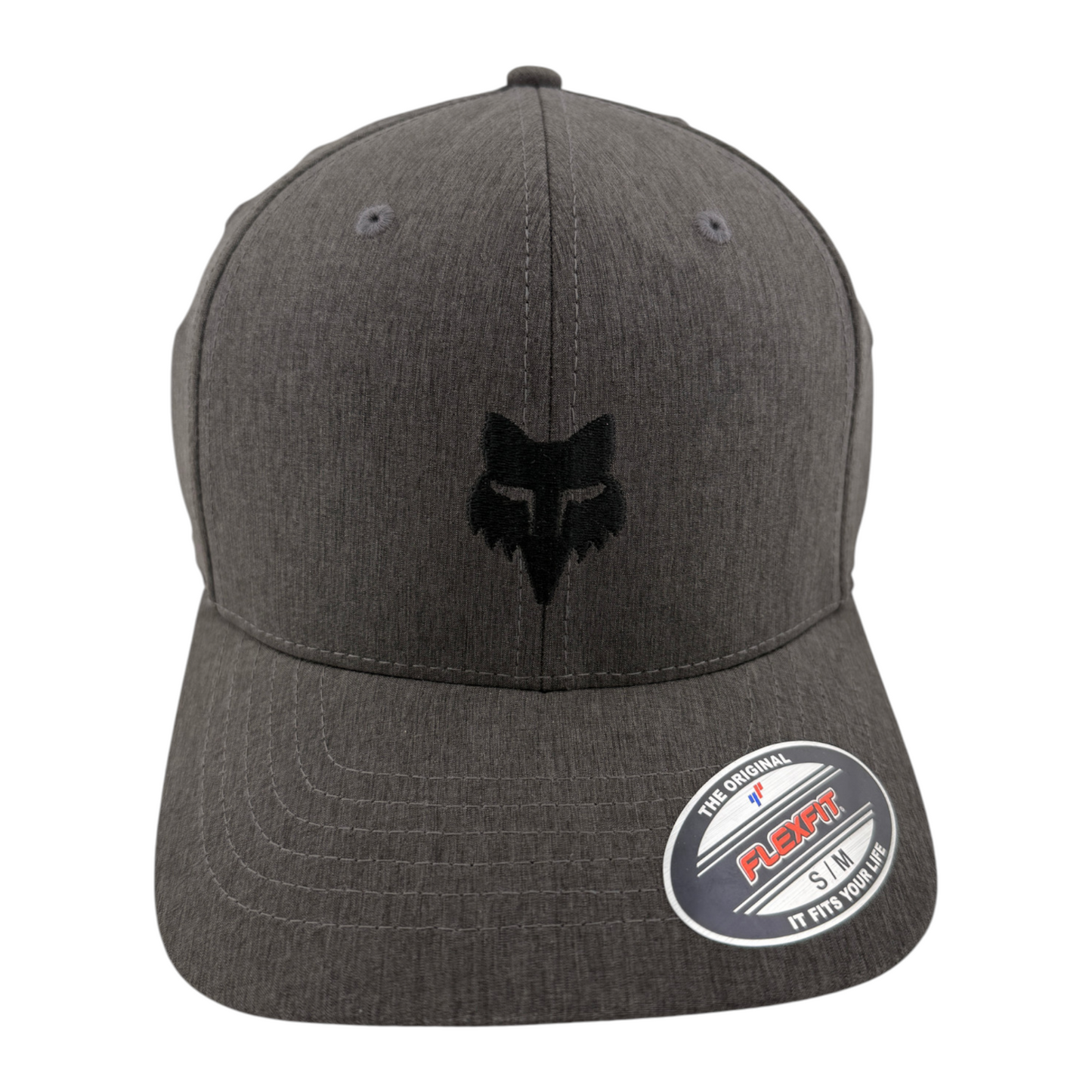 Fox Racing Head Select Logo Dark Heather Grey Sport Stretch Flex Fit Hat Cap