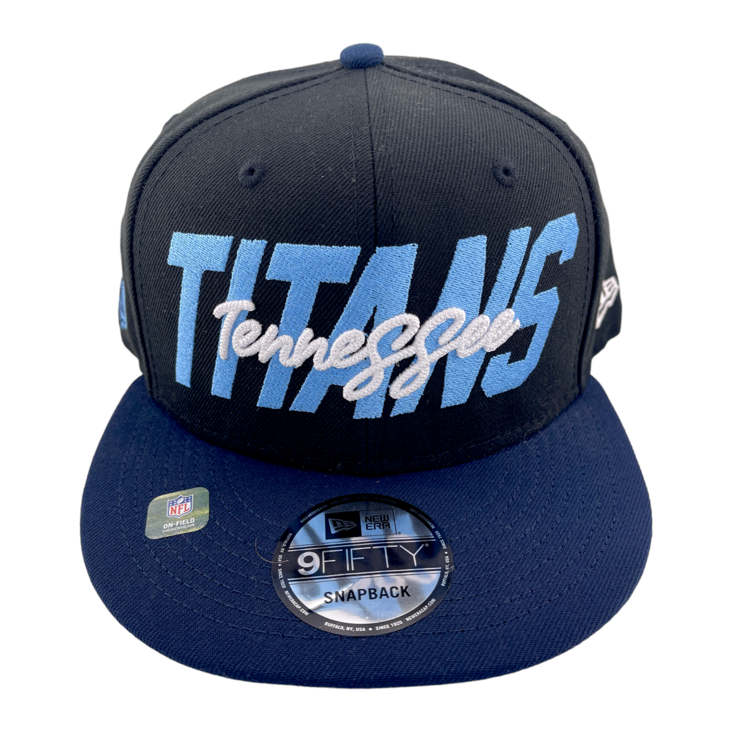 New Era Tennessee Titans NFL 2022 Draft Script Navy Blue 9Fifty Snapback Hat Cap