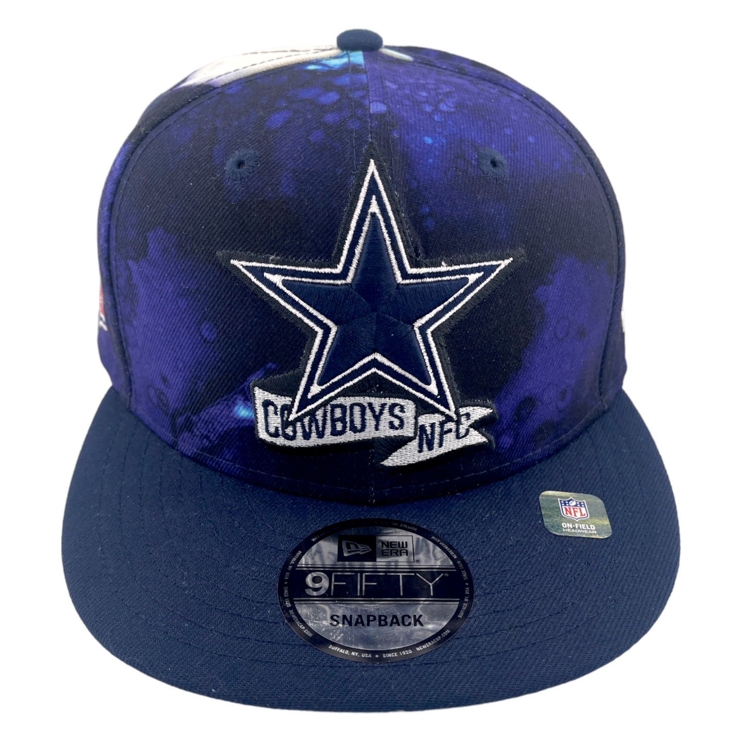 New Era Dallas Cowboys 2022 Sideline Ink Dye NFL Blue/White 9FIFTY Snapback Hat Cap