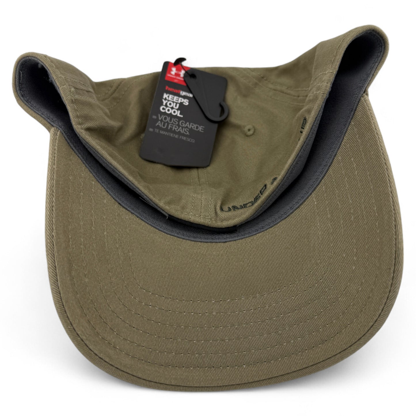 Under Armour Center Logo Patch Olive Green/Brown Heat Gear Flex Fit Hat Cap