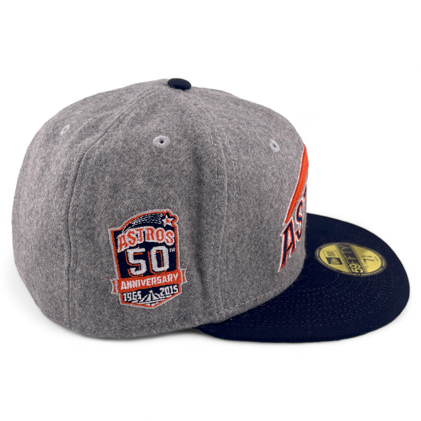 New Era Houston Astro MLB 50th Anniversary Grey Wool Pack 59Fifty Fitted Hat Cap