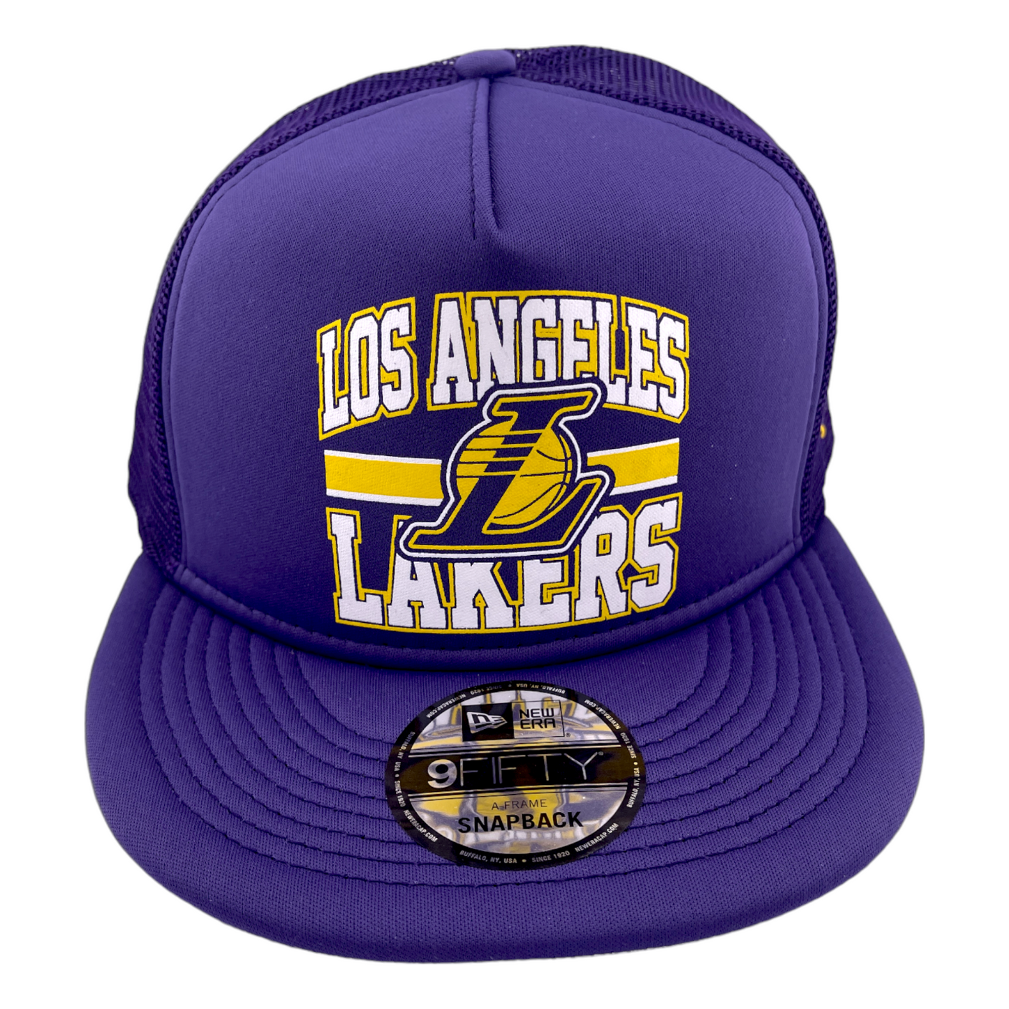 New Era Los Angeles Lakers Trucker Mesh Back Purple UV NBA 9FIFTY Snapback Hat Cap