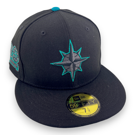 New Era Seattle Mariners 20th Anniversary Patch Metallic Logo Pack 59FIFTY Hat Cap