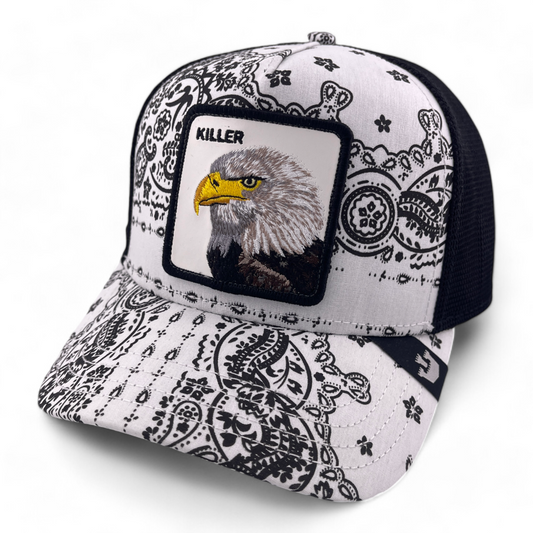 Goorin Bros Killer Eagle White Kerchief Motif Problem Farm Trucker Snapback Hat