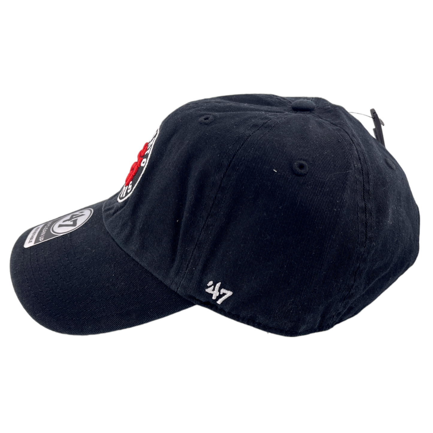 '47 Brand Clean Up Toronto Raptors NBA Black Red Logo Adjustable Dad Hat Cap