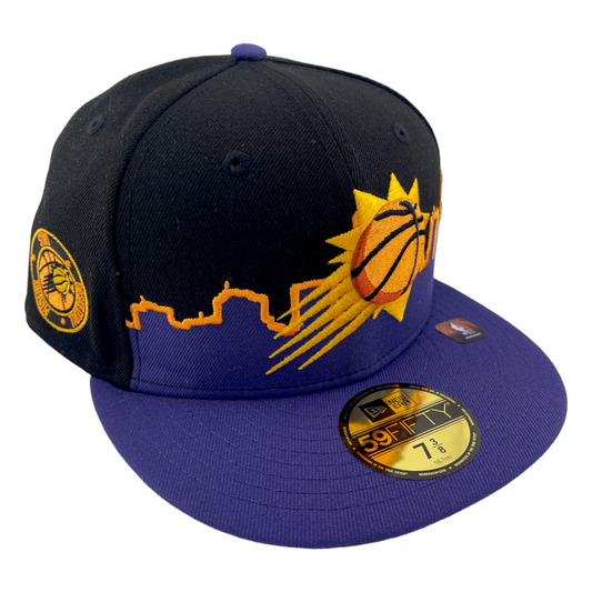 New Era Phoenix Suns Tip Off 2022 Cityscape Black/Purple/Grey 59Fifty Fitted Hat Cap