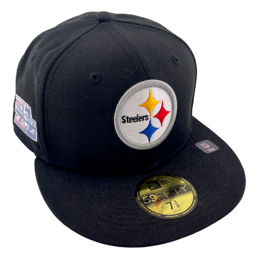 New Era Pittsburgh Steelers Super Bowl XL Patch Black/Pink UV 59Fifty Fitted Hat Cap