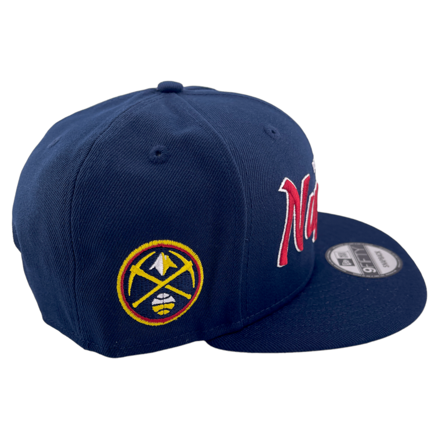 New Era Denver Nuggets NBA Side Patch Evergreen Script 9Fifty Snapback Hat Cap