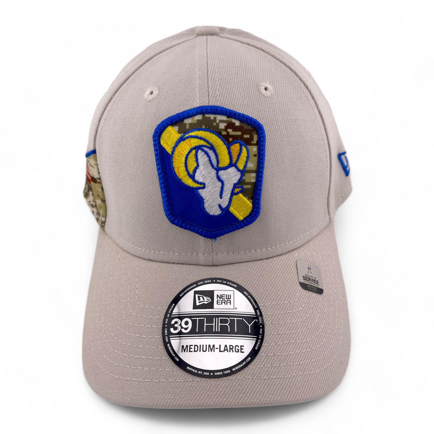 New Era Los Angeles Rams 2023 Salute to Service Tan NFL 39Thirty Flex Fit Hat Cap