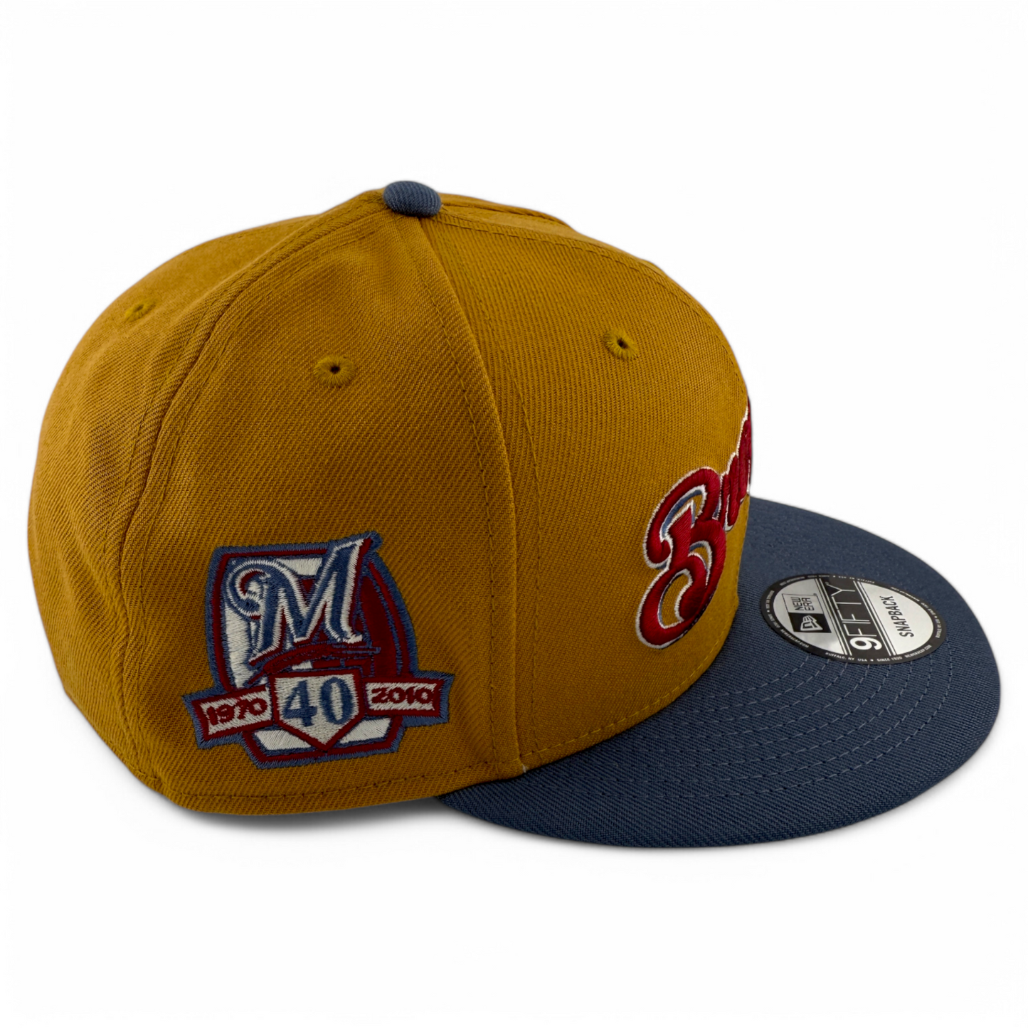 New Era Milwaukee Brewers MLB Panama Tan 9FIFTY Snapback Adjustable Hat Cap
