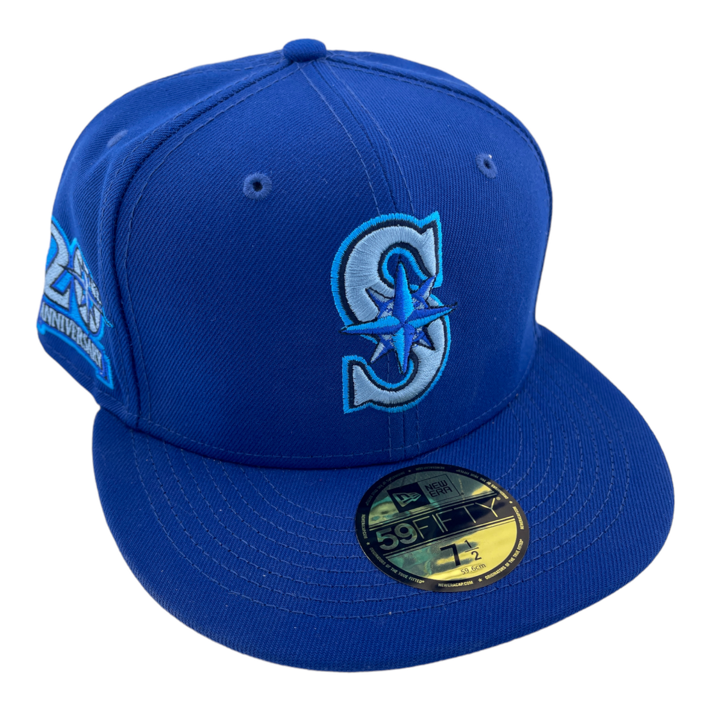 New Era Seattle Mariners 20th Anniversary Patch Arctic Blue Pack  UV 59FIFTY Hat Cap