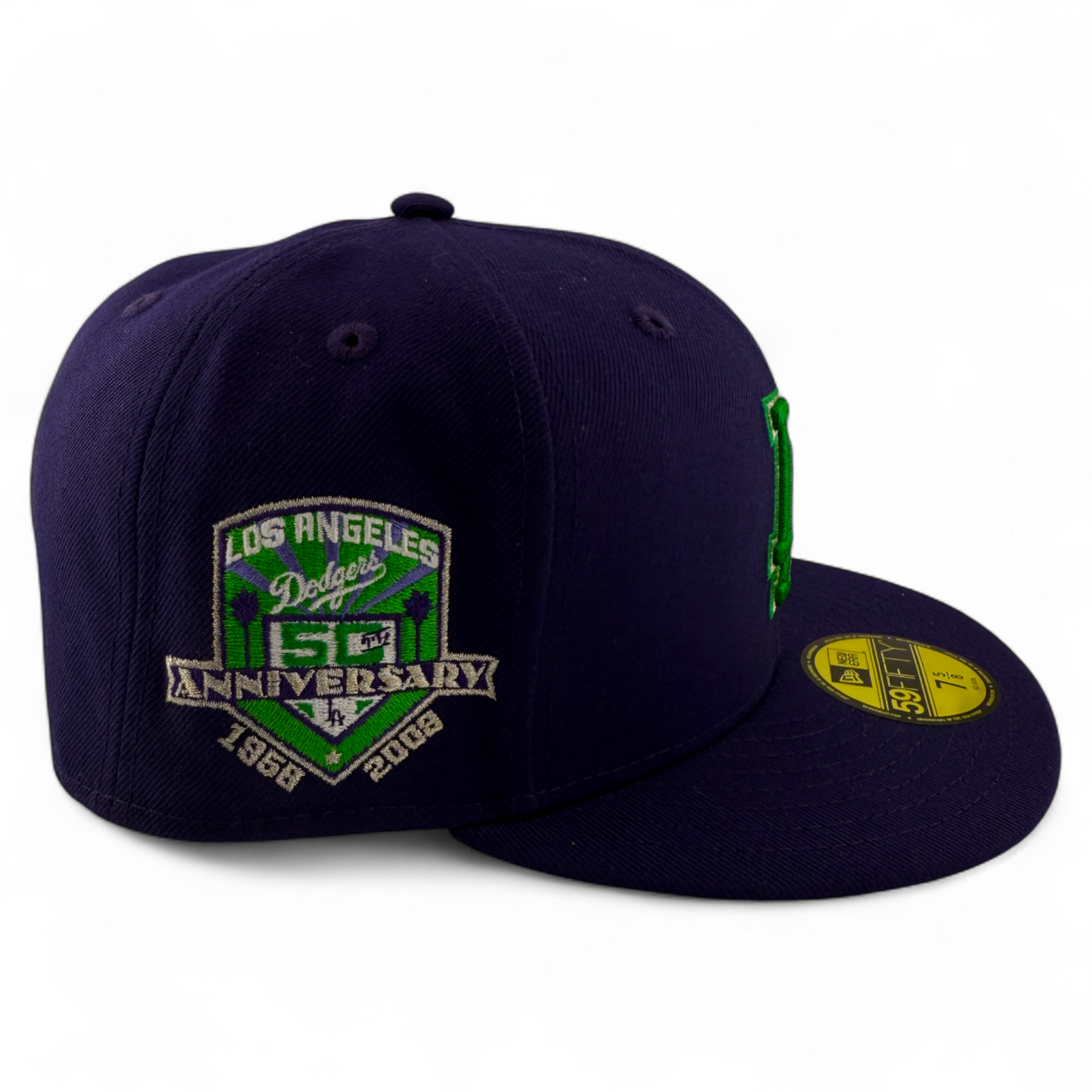 New Era Los Angeles Dodgers MLB 50th Anniversary Patch 59Fifty Fitted Hat Cap